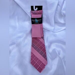 Steve Harvey Tie & Pocket Square Celebrity Edition New w tags Pink / Fuscia